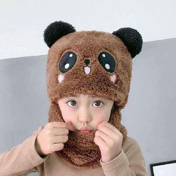 Panda Neck Collar Cap For Kids (Brown)