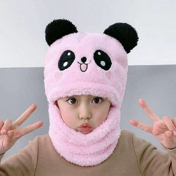 Panda Neck Collar Cap For Kids (Pink)