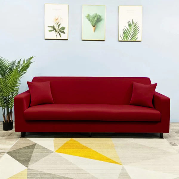 Maroon- Flexible Jersey Cotton Sofa Covers