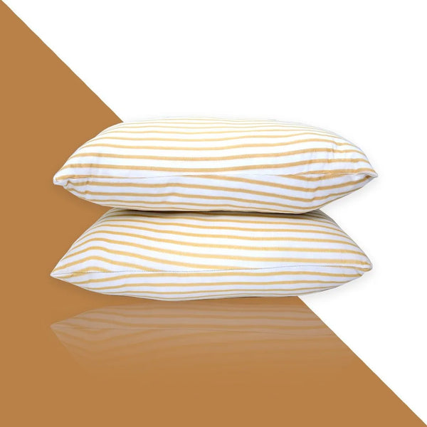 Pair Of Striped Terry Towel Waterproof Pillow Covers-3 Colors