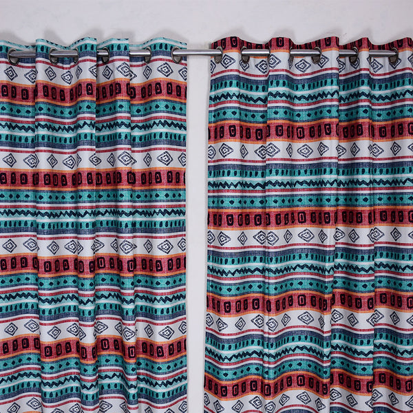 Pair Of Denim Eyelet Insulated Curtain 56" x  96"
