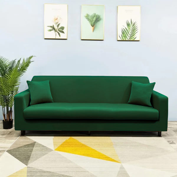 Green- Flexible Jersey Cotton Sofa Covers