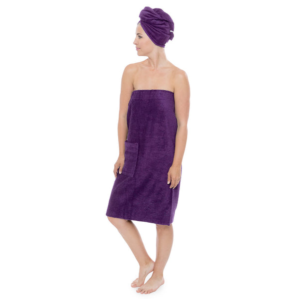 Texere Women's Terry Cloth Body Wrap - Purple